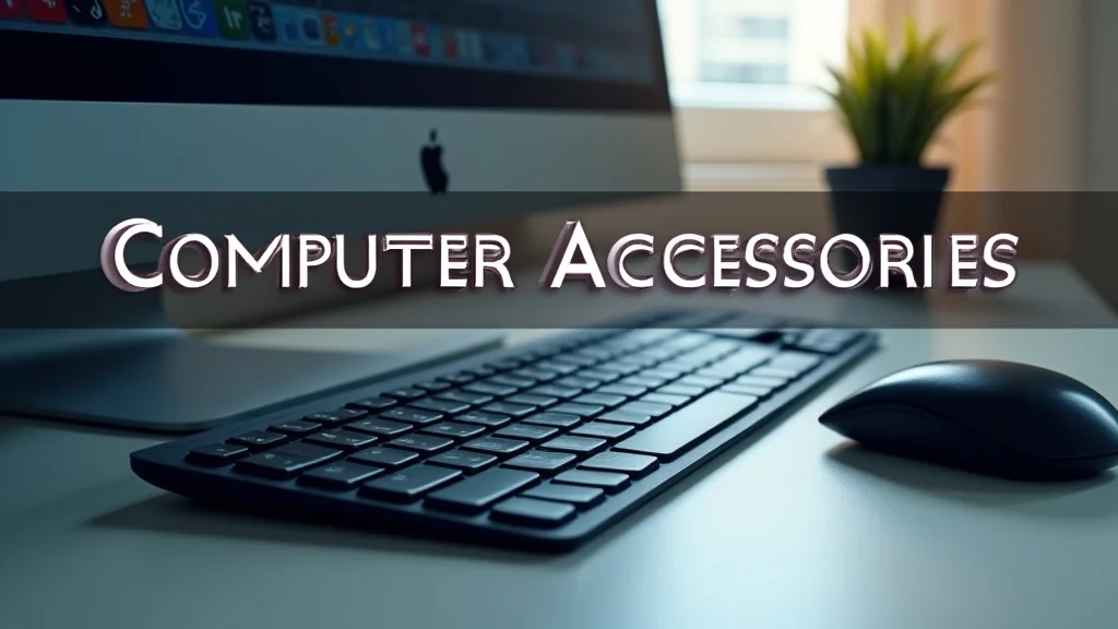 The image shows a variety of computer accessories and peripherals, explaining them simply.