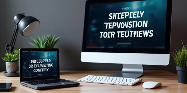 The image shows a clean desk setup with a sleek monitor, ergonomic keyboard, and mouse, perfect for upgrading your workspace.